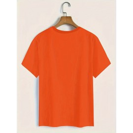 Plus Size, Women's Breast Cancer Awareness T-Shirt with Pink Ribbon & Survivor Silhouettes - Plus Size 0-5XL Oversized Short Sleeve, Soft Polyester, Round Neck Casual Comfort Fit, Year-Round Wear, Ideal Gift for Cancer Support (Vibrant Orange)