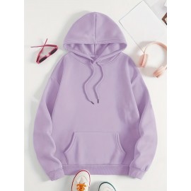 Plus Size, Women's Winter Elegant Geometric Print Hooded Sweatshirt - Cozy Pullover Hoodie with Book & Floral Design, 