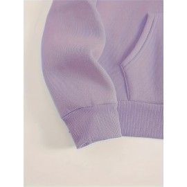 Plus Size, Women's Winter Elegant Geometric Print Hooded Sweatshirt - Cozy Pullover Hoodie with Book & Floral Design, 