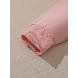 Plus Size Cozy Chic Letter Print Drawstring Hoodie - Soft Warm Fleece Lined Long Sleeve Sweatshirt with Relaxed Fit for Fall & Winter - Women's Comfortable Casual Wear for Everyday