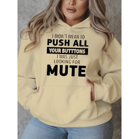 [Plus Size Sweatshirt] Plus Size Women's Casual Sweatshirt | Autumn and Winter Long-Sleeved Pullover with Pockets | Mute S Printed Round Neck