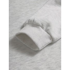 Calvin s Plus Size Oversized Hooded Sweatshirt - Light Grey with Black Letter 'C' & Golden Stripes Print, Cozy Fleece Pullover with Pockets, Women's Autumn Winter Casual Clothing, Autumn Winter Apparel, Comfortable Sweatshirt