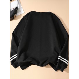 Plus Size - Halloween 2024 Women'S Plus Size Long Sleeve Crewneck Sweatshirt - 