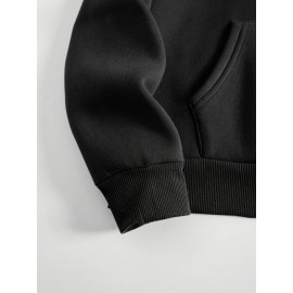 Winter Warmth | Women's Plus Size Christmas Tree Print Hoodie - Cozy Long Sleeve Pullover with Pockets, Festive 