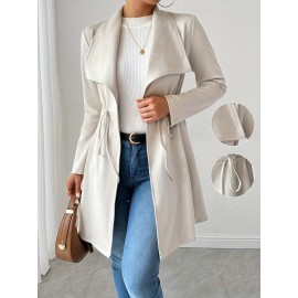 Women'S Stylish Beige Faux Fur Jacket with Long Sleeves - Casual, Elegant, and Versatile for Spring and Fall, Casual Outerwear | Elegant Casualwear | Faux Fur Jacket