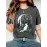 [Bohemian | Soft Stretch] Women's Bohemian T-Shirt | Soft Stretch Round Neck Short Sleeve Top | Fox & Pine Forest Graphic, All-Season Casual, Machine Washable, Multi-Color S-XXL